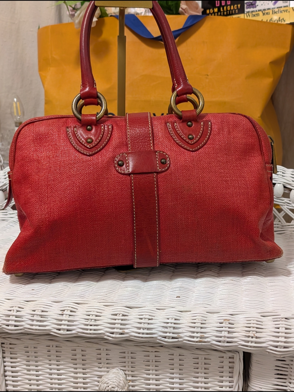 Marc Jacobs Venetia Red Leather Satchel with Brass Hardware - Picture 5 of 14